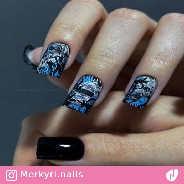 Sculpture- inspired Street Art Nails